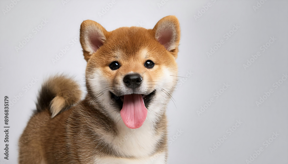 Playful Shiba Inu Puppy Sticking Out Tongue Playful Shiba Inu Puppy Sticking Out Tongue