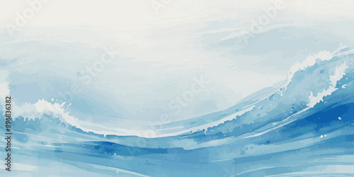 Sea water ocean wave vector background. Blue water ocean sea wave seamless background. Water  ocean wave white and soft blue aqua, teal texture.