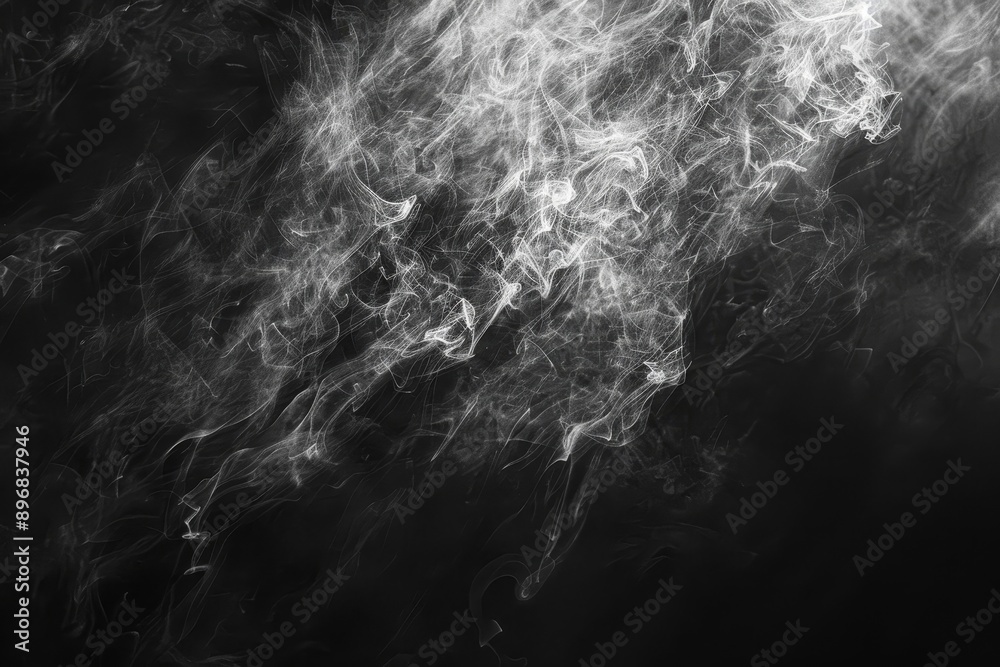 Evanescent wisps of smoke dispersing against a black backdrop, Evanescent wisps of smoke dissipating Evanescent wisps of smoke dispersing against a black backdrop, Evanescent wisps of smoke dissipating