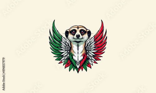 character meerkat with wings vector illustration artwork design