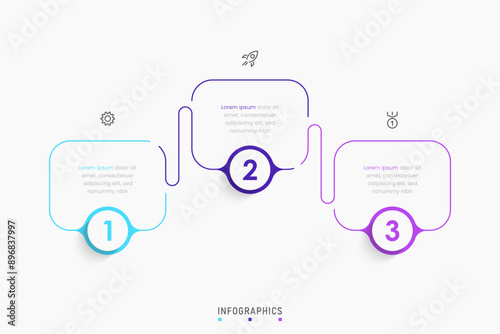 Vector Infographic label design template with icons and 3 options or steps. Can be used for process diagram, presentations, workflow layout, banner, flow chart, info graph.