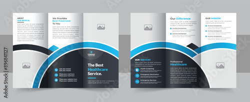 Creative medical health care trifold brochure design, Modern company or business trifold brochure template layout