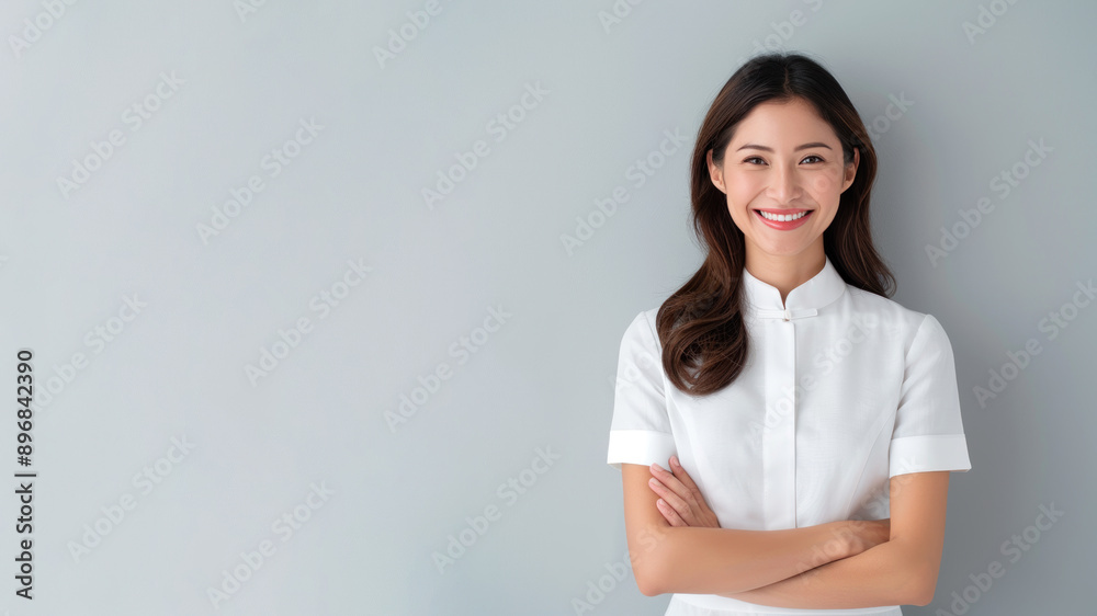 Malay female smile in traditional culture dress cheongsam, ethnicity Malay female smile in traditional culture dress cheongsam, ethnicity
