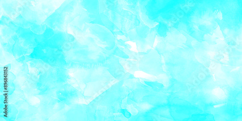 Wallpaper Mural Soft white and blue watercolor texture Hand drawn paint of watercolor splashes and stains, Blue turquoise teal mint cyan white and blue watercolor vector background, shiny beautiful blue cloudy sky. Torontodigital.ca