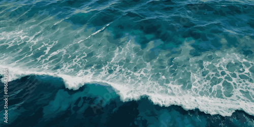 Blue ocean wave background. Blue and white water ocean background.