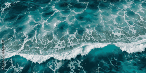 Blue ocean wave background. Blue and white water ocean background.