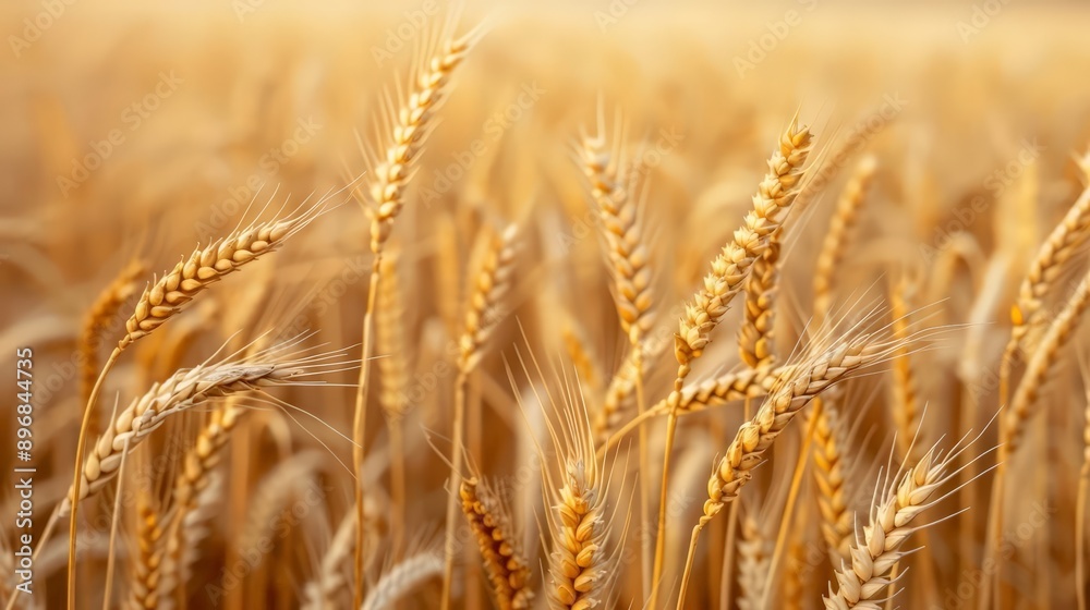 Fototapeta premium Ancient grains, abundant fields, golden harvest, Photo style