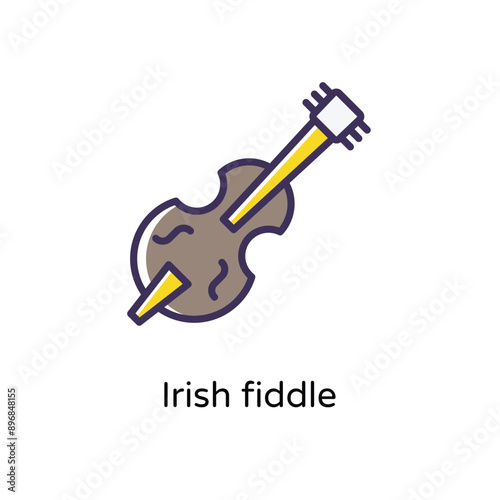 Irish fiddle vector icon
