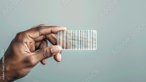 Modern Commerce: Hand Holding Barcode - Retail Business Concept, Generative Ai