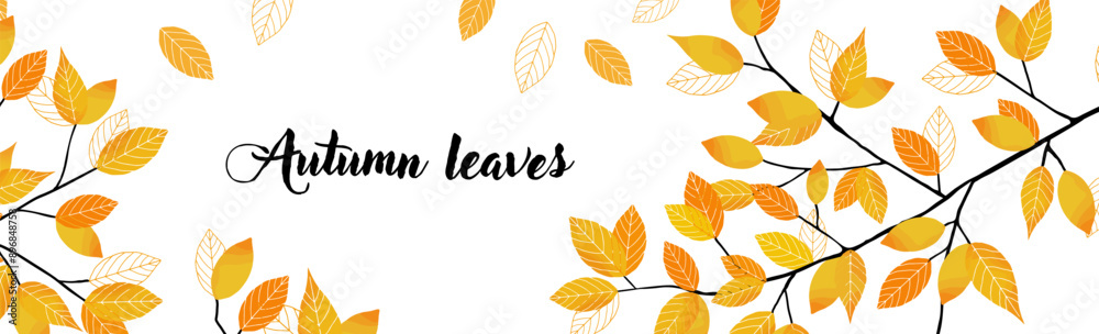 Obraz premium 秋の紅葉と落ち葉のフレーム_6