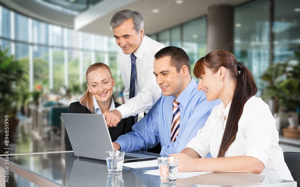 Corporate Office Team Discussing Planning Together. Corporate Office Team Discussing Planning Together.