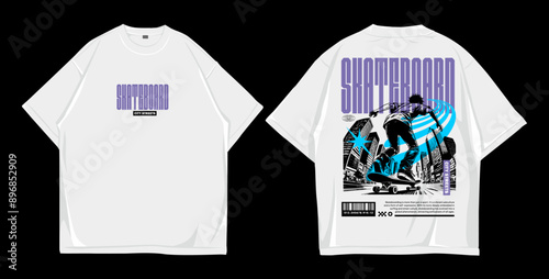 Design t shirt oversize skate...