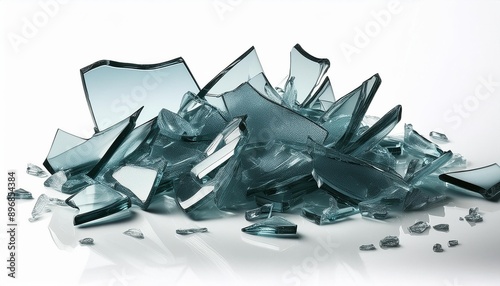Wallpaper Mural Broken Elegance: Isolated Glass Shards in Chaos" Torontodigital.ca