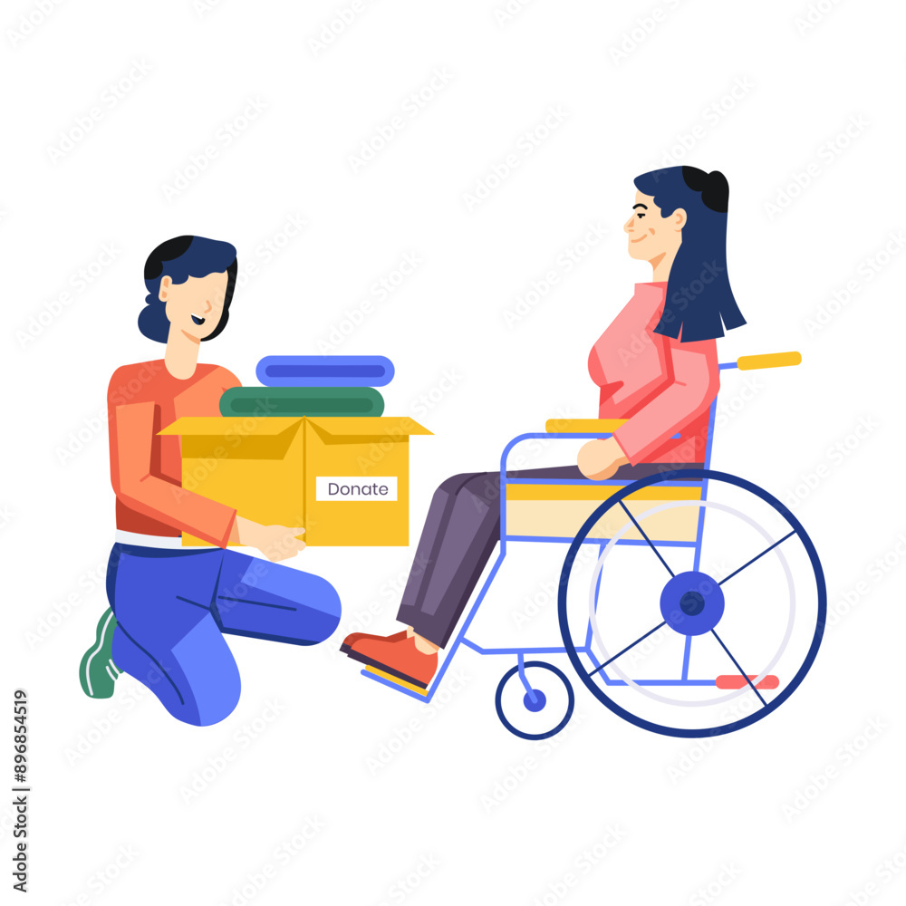 A charity work illustration designed in flat style 

