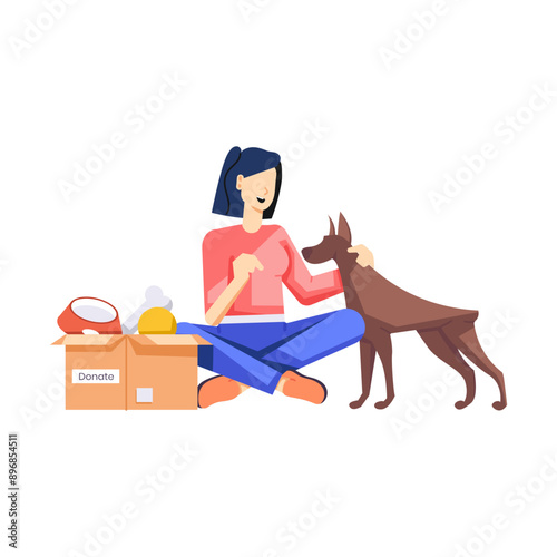 A pet charity illustration designed in flat style 

