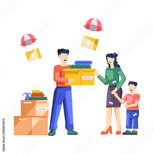 A flat style illustration of deliver goods 

