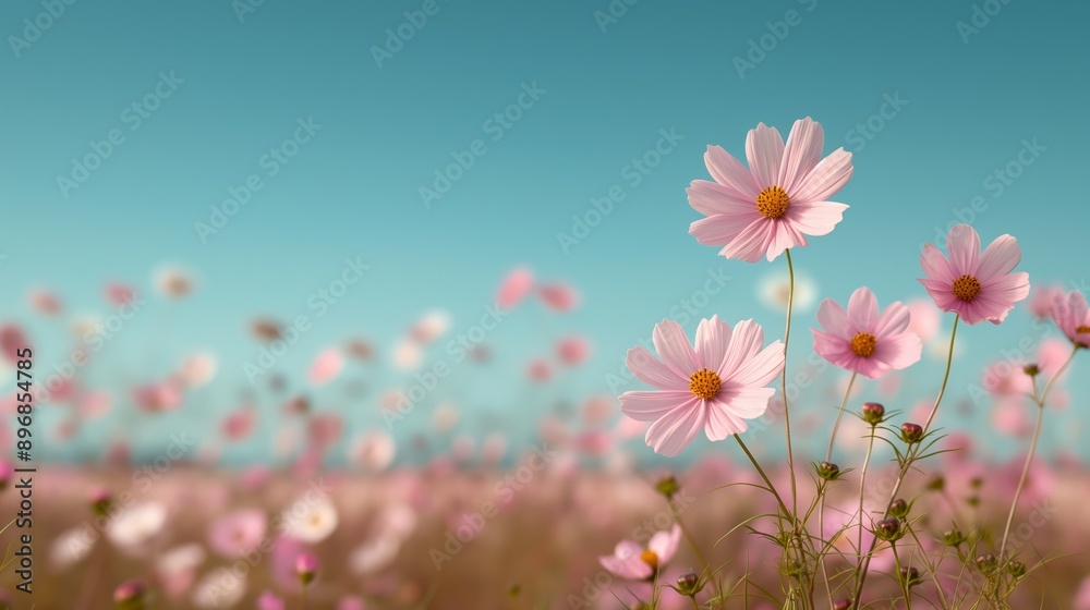 Field of Pink Wildflowers Under a Clear Blue Sky - Beautiful Nature Scene with Blooming Flowers and Tranquil Atmosphere
Field of Pink Wildflowers Under a Clear Blue Sky - Beautiful Nature Scene with Blooming Flowers and Tranquil Atmosphere