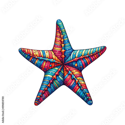 Animal starfish cartoon art vector. seashell ocean coloring design.