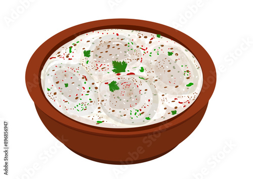 Dahi Vada, dahi vade, Dahi Bhalla, Indian Street food, indian cuisine, indian breakfast, indian dessert snack, fritters dunked in yougurt, yogurt fritters, indian festival dessert