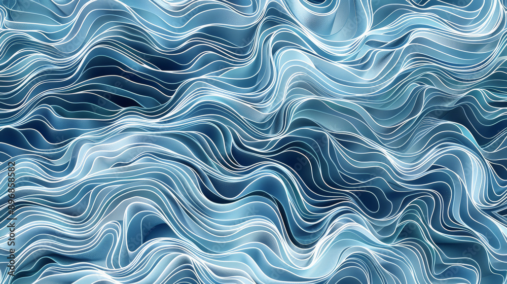 Mesmerizing Blue and White Abstract Pattern. Generative AI Mesmerizing Blue and White Abstract Pattern. Generative AI