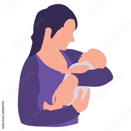 Mother and Baby Child Vector Illustration