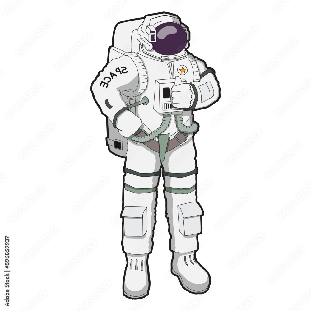 Astronaut Cartoon Art Vector illustration