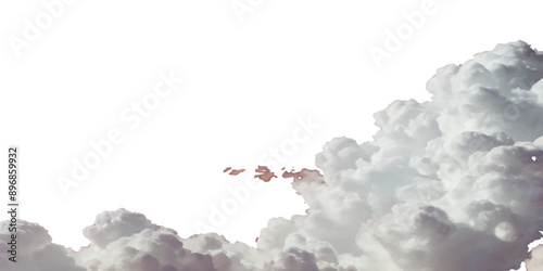 Vector soft clean fluffy clouds shapes cutout clean cumulus cloudscape cut out specials fog on transparent background.