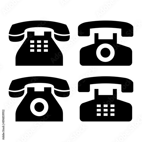 Set of Telephone Icon Vector Illustration