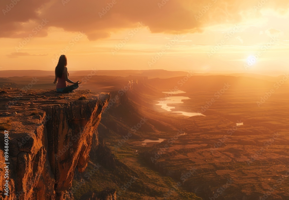 Embark on a serene Sunset Yoga Meditation session, surrounded by the beauty of nature on a peaceful cliff, fostering inner peace and tranquility in the embrace of natures tranquility Embark on a serene Sunset Yoga Meditation session, surrounded by the beauty of nature on a peaceful cliff, fostering inner peace and tranquility in the embrace of natures tranquility