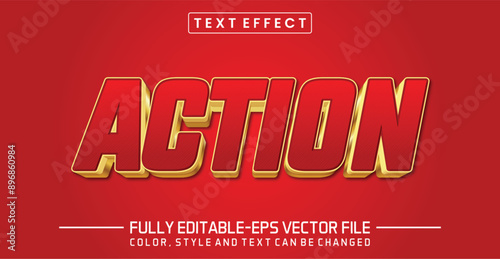 Action red font Text effect editable