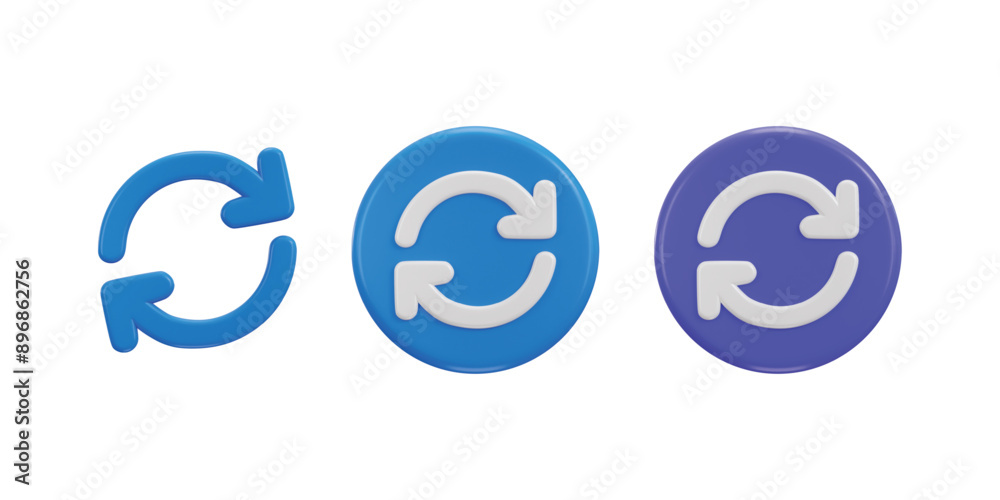 Obraz premium Refresh Icon set, Reload Icon, Rotation Arrows Symbol 3d vector icon illustration 