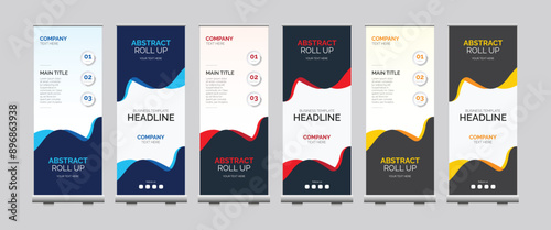 Business Roll Up Standee Design. Banner Template