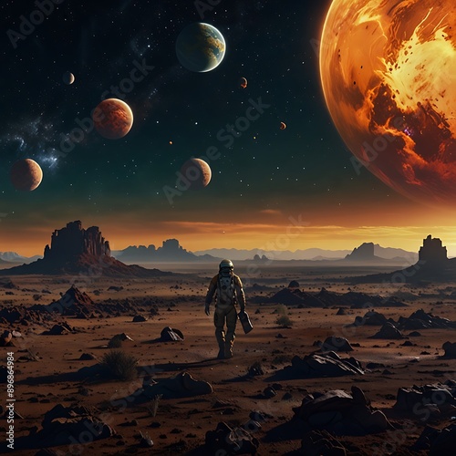 Hopeful movie poster depicting humanity abandoning the uninhabitable Earth to settle on a new planet