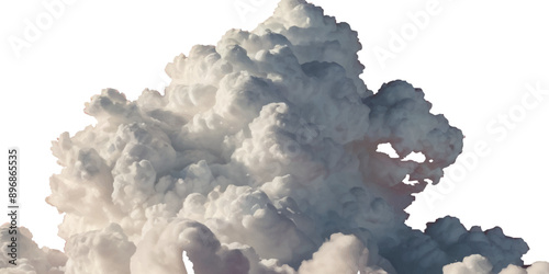 Vector realistic white soft cutout clean cumulus cloudscape cut out specials fog on transparent background.