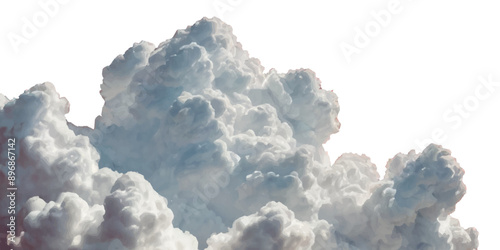 Vector realistic white soft cutout clean cumulus cloudscape cut out specials fog on transparent background.