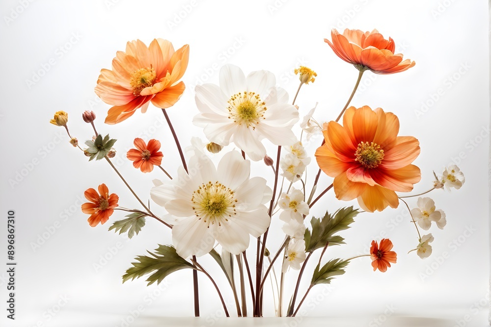 Obraz premium bunch of flowers on white background