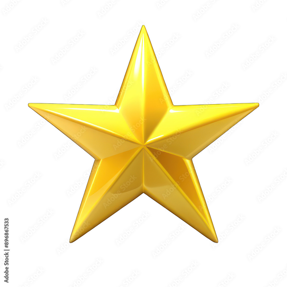 Fototapeta premium A yellow star is on a isolated on transparent background