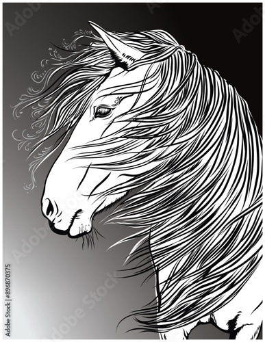 Horse vector poptret