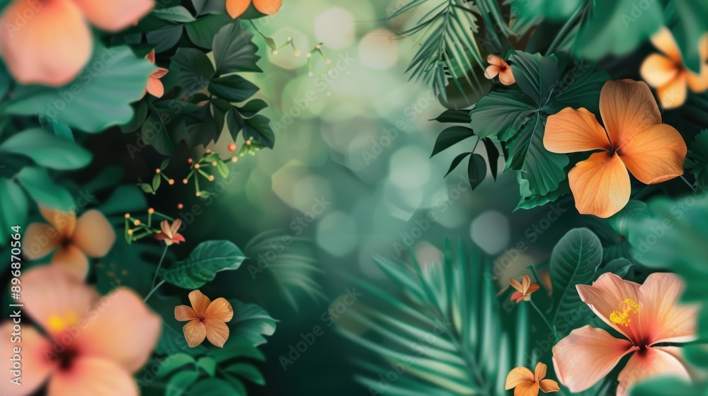 Tropical Flowers and Lush Foliage Tropical Flowers and Lush Foliage