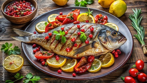 grilled fish with vegetables