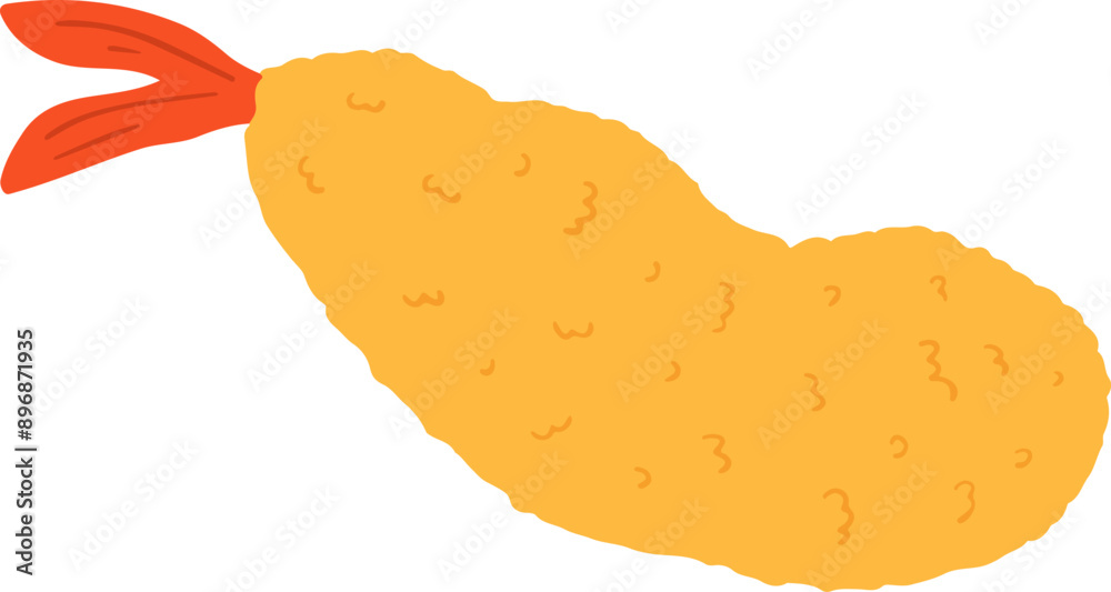 Hand drawn doodle vector illustration of Shrimp Prawn Cooked | Culinary food poster menu book template Icon.	