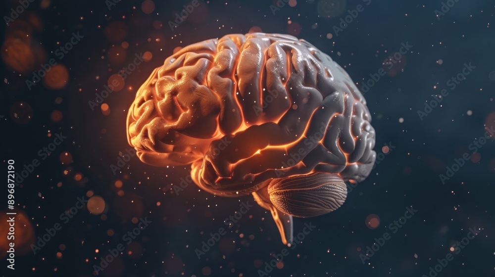 Fototapeta premium human brain on dark background