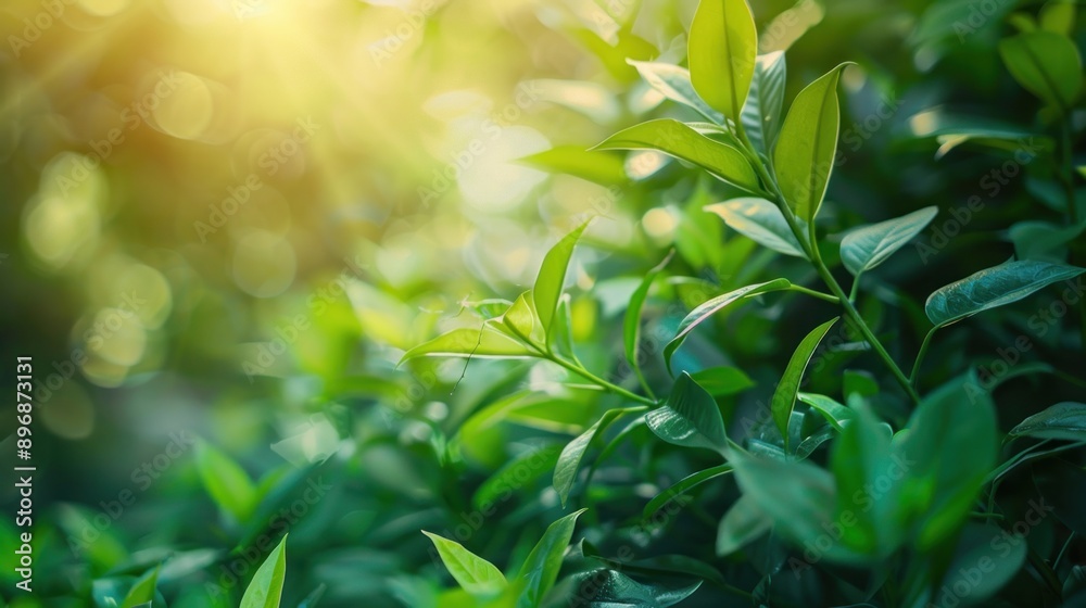 Obraz premium Sunlight Through Green Leaves