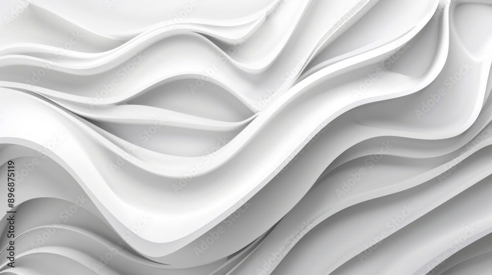 Obraz premium 3D White Abstract Wave Background