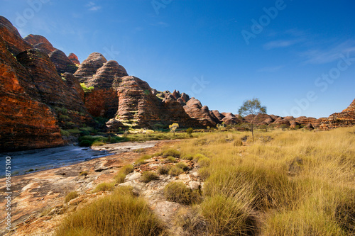 Landscape in the Bungle Bungle ranges (Purnululu) with beehive domes, Western Australia photo