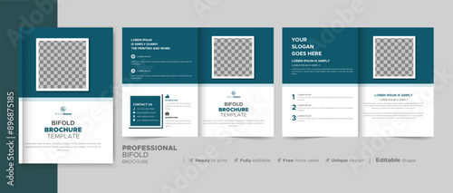 Professional Corporate Bifold Brochure Template, Catalog, Booklet Template Design. Fully Editable. 