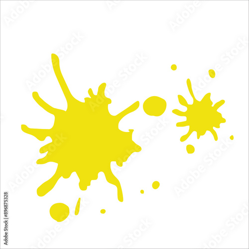 Paint yellow pigment spray splash stain illustration spots