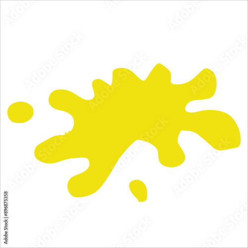 Paint yellow pigment spray splash stain illustration spots
