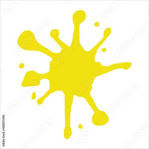 Paint yellow pigment spray splash stain illustration spots