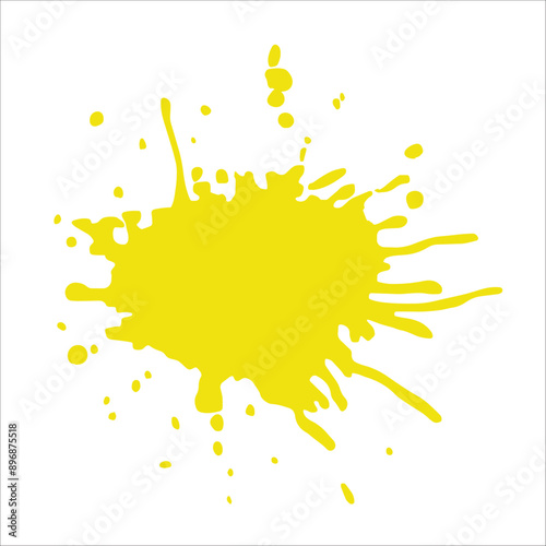 Paint yellow pigment spray splash stain illustration spots